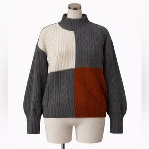 ABSOLUTELY FAMOUS WOMENS CABLE KNIT MOCK NECK SWEATER SEE DESCRIPTION FOR SIZE